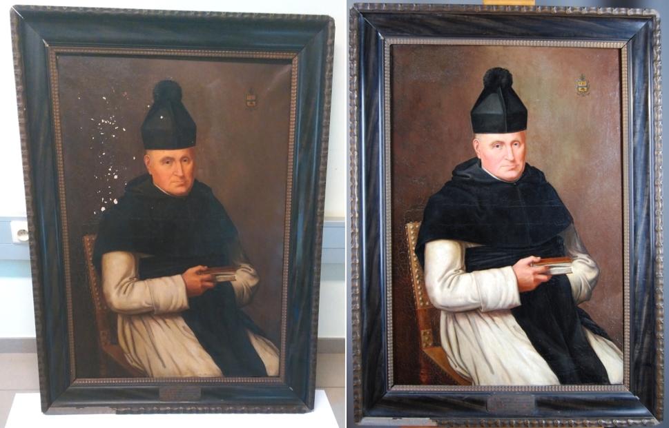Het schilderij voor & na de restauratie